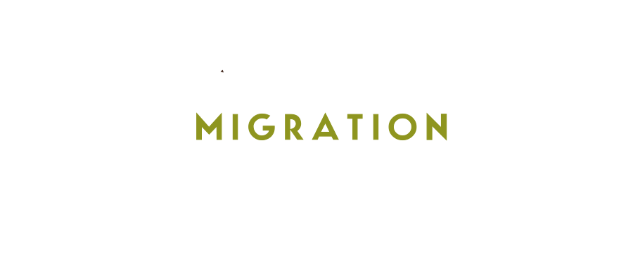 University of Wyoming & Wyoming Migration Initiative logos, vertically oriented
