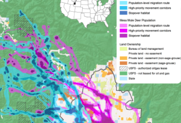 Map of Mesa Mule Deer population